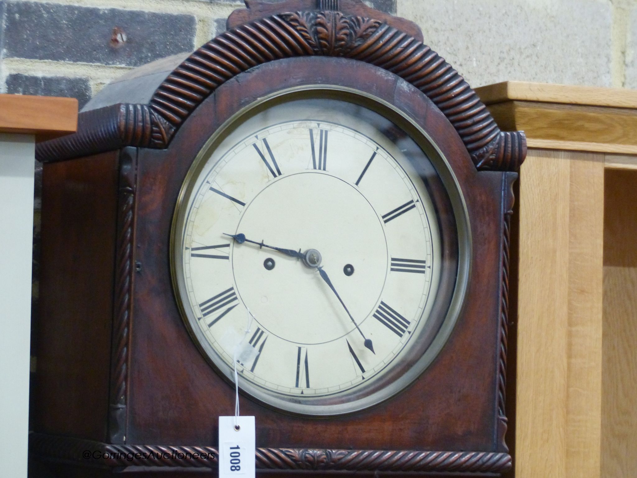A Regency mahogany eight day longcase clock, height 202cm